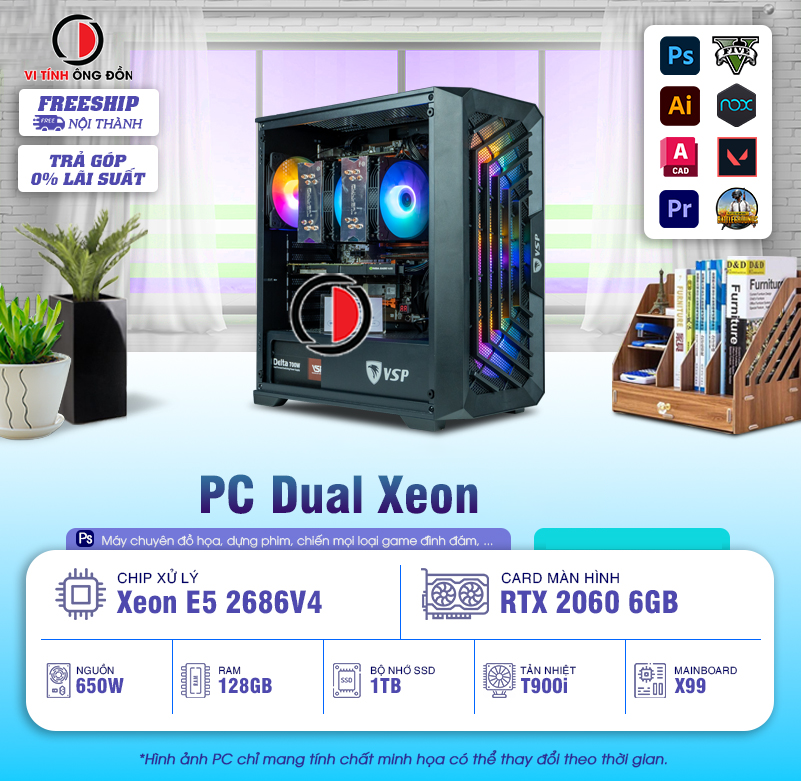 VTOD PC 2 CPU 2686V4 | RAM 128G | RTX 2060